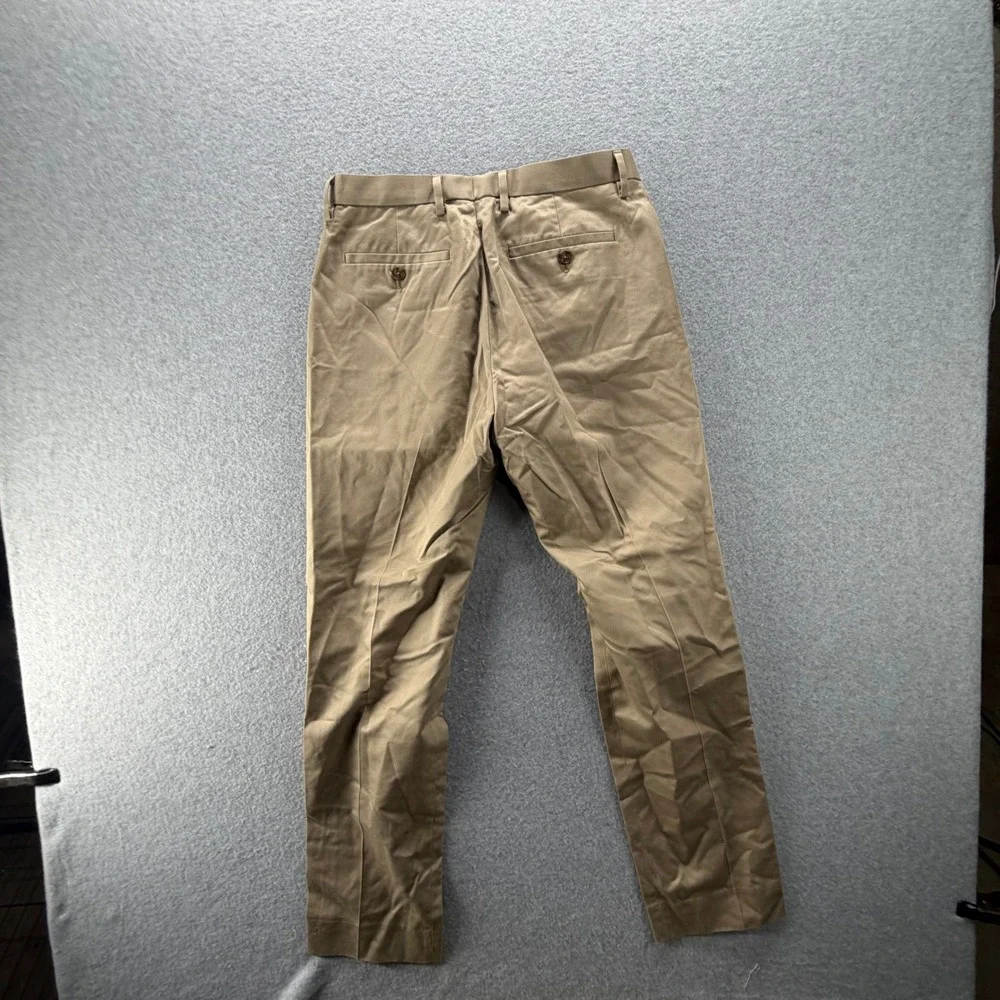 Banana Republic Mens 28x30 Non-Iron Modern Slim Fit Chino Pants Khaki Tan Cotton
